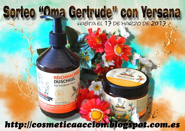 La Ganadora del sorteo de un kit de cosméticos naturales de OMA GERTRUDE con YERSANA