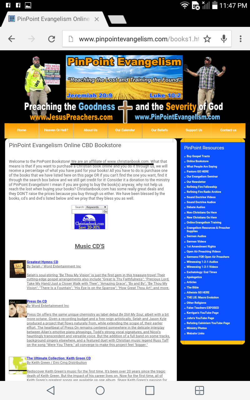 he is linked to christianbooks com a unbiblical heretical ministry that sells materials like roman catholic and word of faith trash he is linked to christianbooks com a unbiblical heretical ministry that sells materials like roman catholic and word of faith trash
