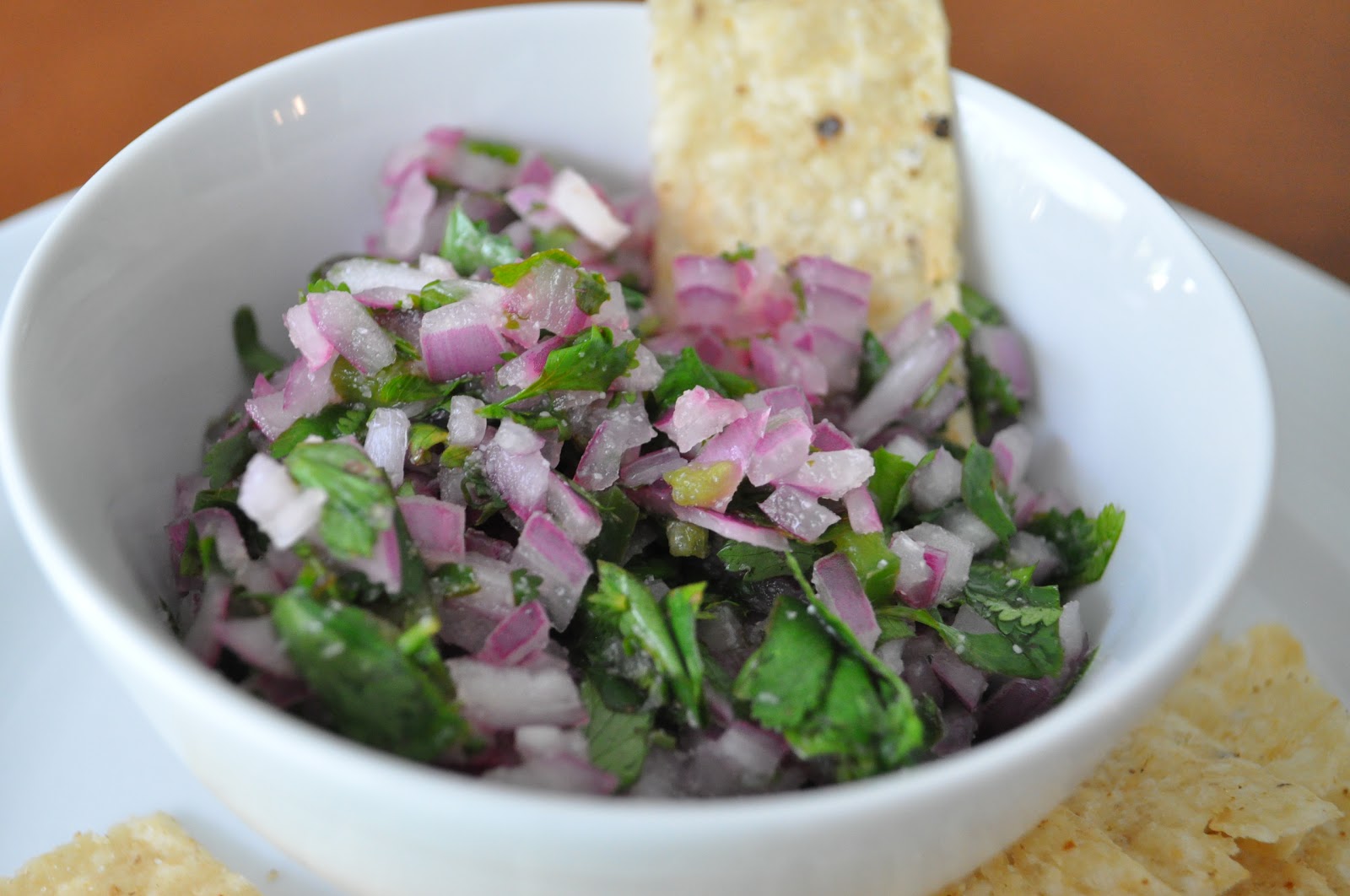 One Dozen Eggs Cilantro and Onion Salsa
