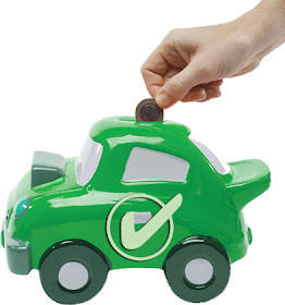 green car-shaped money box, Good Garage Scheme, saving, money, service plan