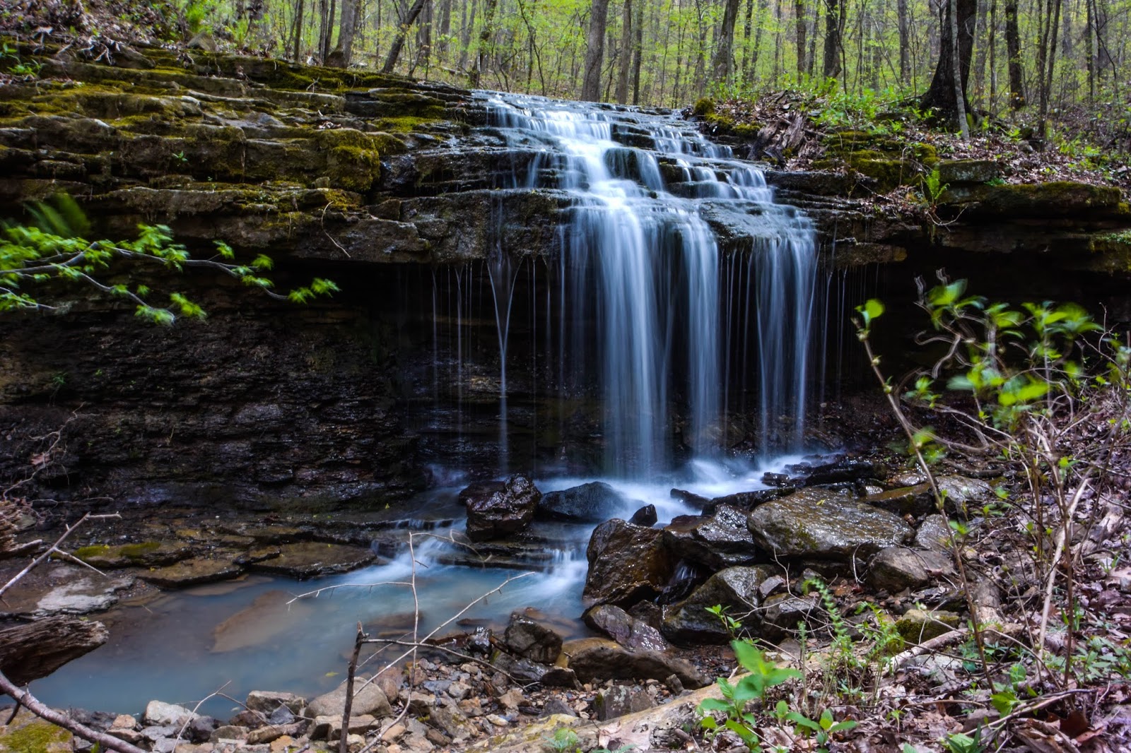 Rick's Hiking Blog Hurricane Creek Waterfalls, Blue Hole SIA, Arkansas