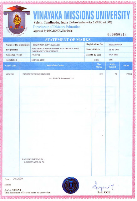.: VINAYAKA MISSION UNIVERSITY MASTER OF PHILOSOPHY IN LIBRARY AND ...