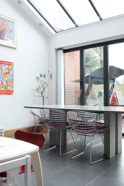 Various Dining Room Tables and Chairs Design for Your House Fascinating Grey Dining Room Tables And Chairs from Iron on the Grey Stone Floor under Wide Skylights