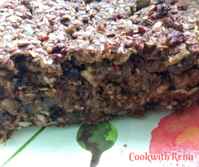 Sugarless Multiseed Eggless Rye Bread