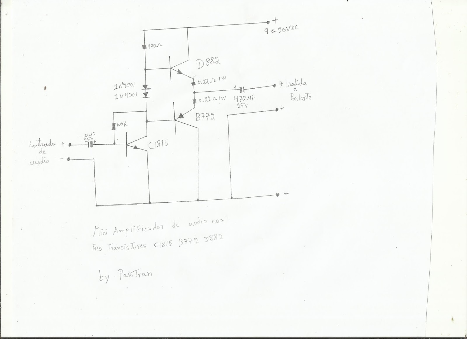 Ponyelectronica : mini amplificador de audio con tres transistores ...