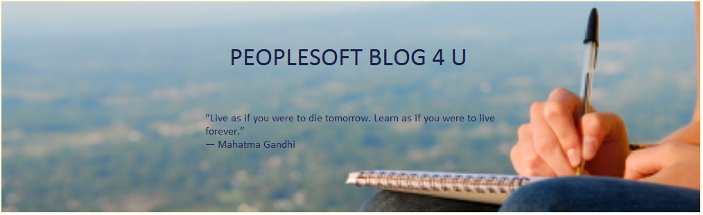 PEOPLESOFT BLOG 4 U 