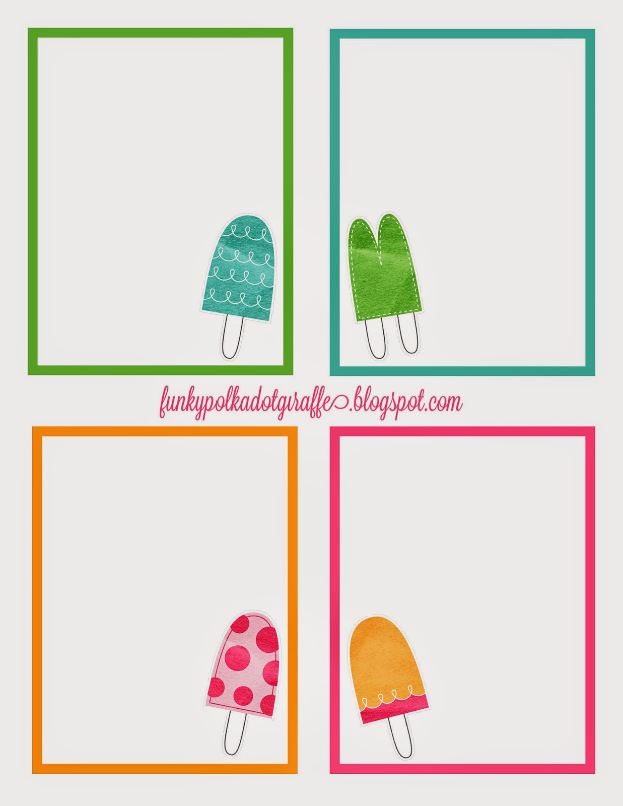 popsicle note cards