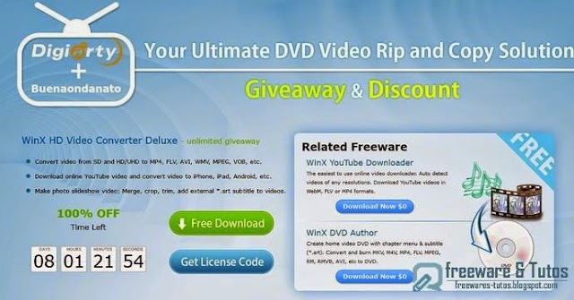 Offre promotionnelle : WinX HD Video Converter Deluxe gratuit jusqu'au 7 avril !