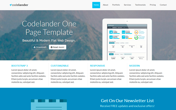 Codelander Best 15 Bootstrap Landing pages Themes and templates ~ ecommerce Themes
