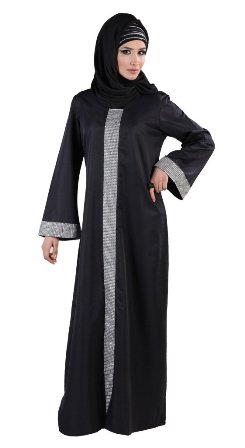 Black-Abaya-with-Silver-Accents