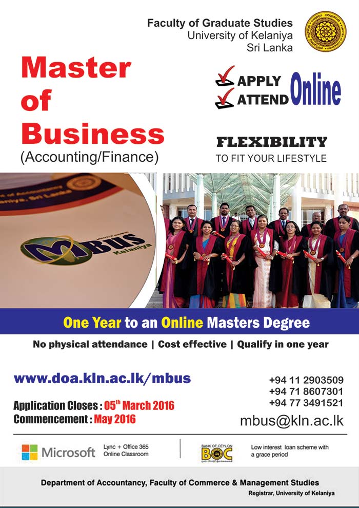 Fully online Master of Business Degree (Accounting/Finance) with in One