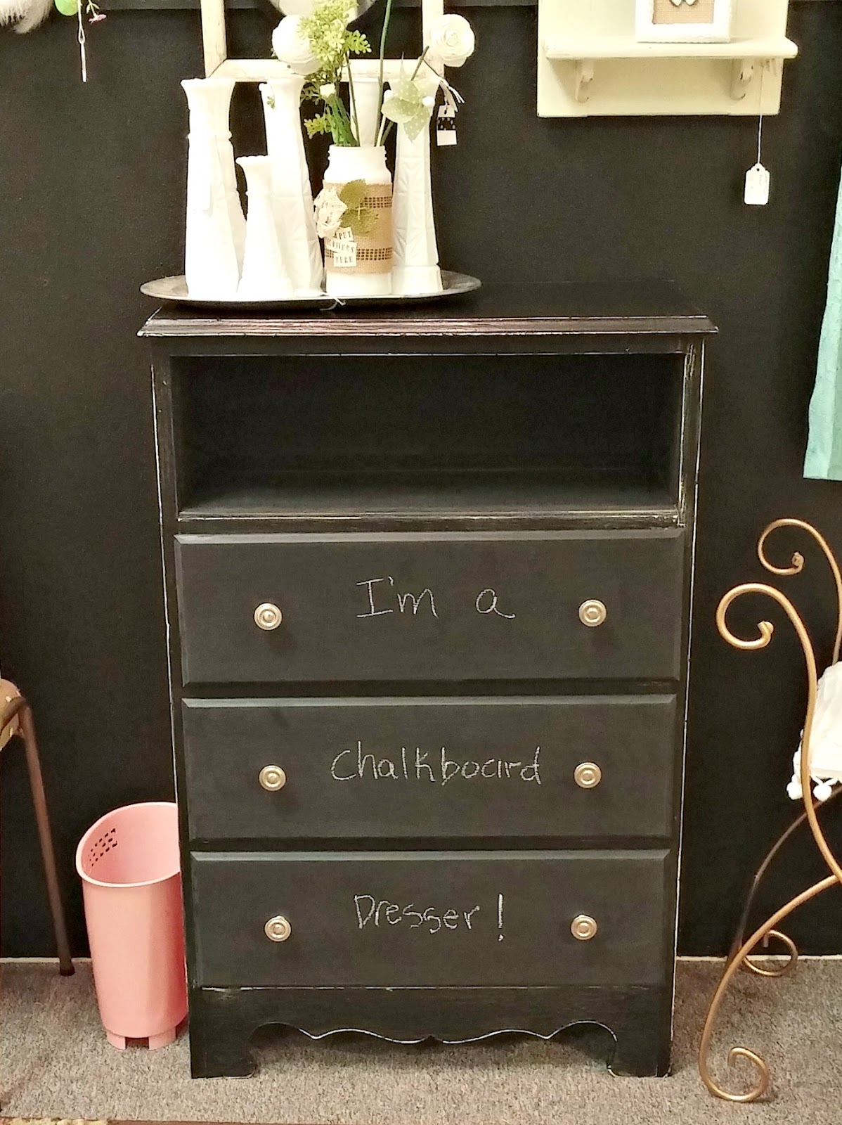 Before and After Chalkboard Dresser Little Vintage Cottage