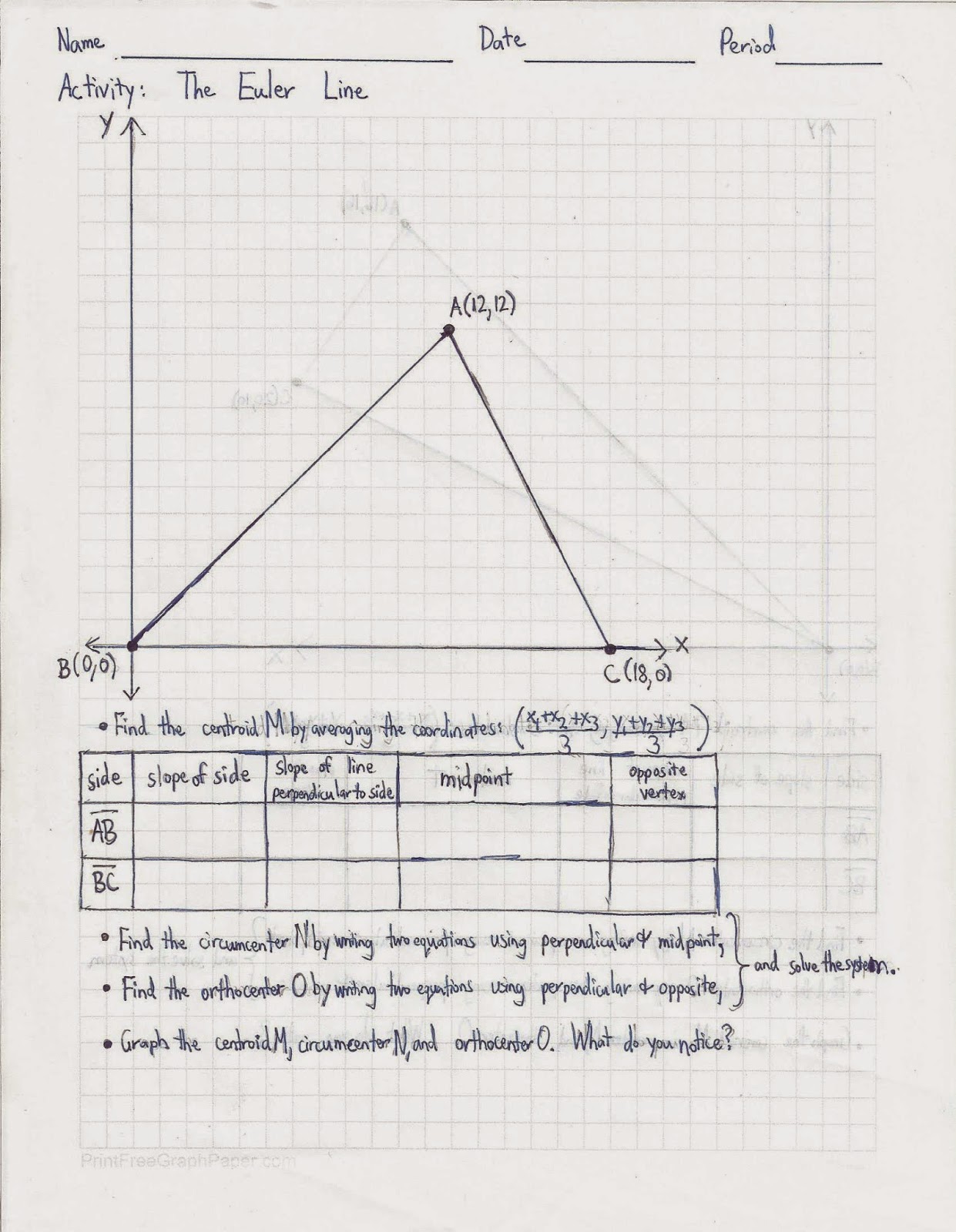 Geometry, Common Core Style Activity Logic Problems and Euler Lines