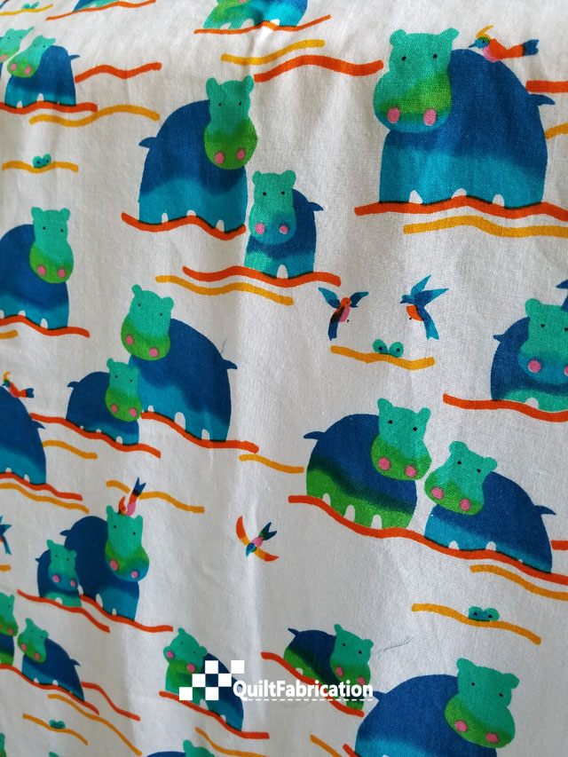 hippo backing fabric for baby quilt