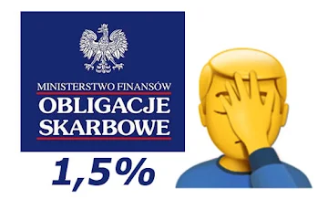 obligacje z logo ministerstwa finansów i emotikona facepalm