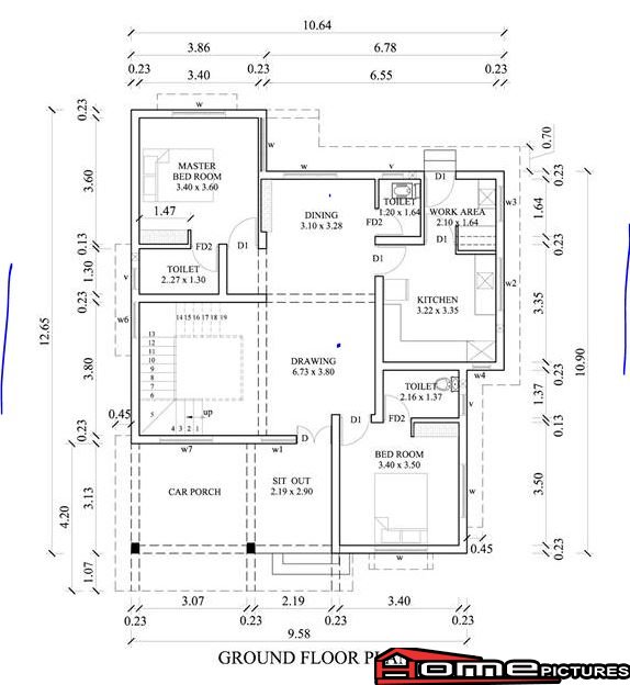 Bedroom Designs With Attached Bathroom beautiful 3 bedroom home design with free elevation - free kerala Bedroom Designs With Attached Bathroom beautiful 3 bedroom home design with free elevation - free kerala