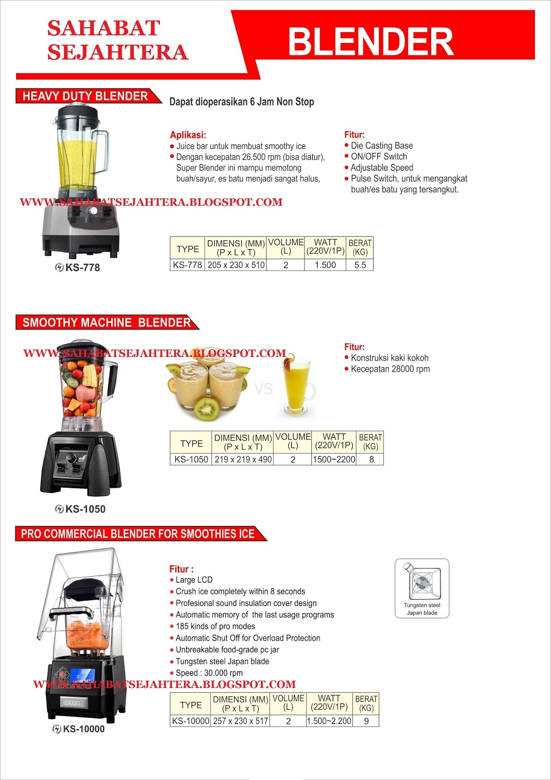 sahabatsejahtera HEAVY DUTY BLENDER / COMMERCIAL ICE BLENDER