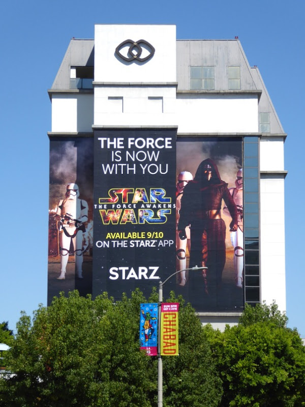 Giant Star Wars: The Force Awakens Starz billboard Giant Star Wars Force Awakens Starz billboard