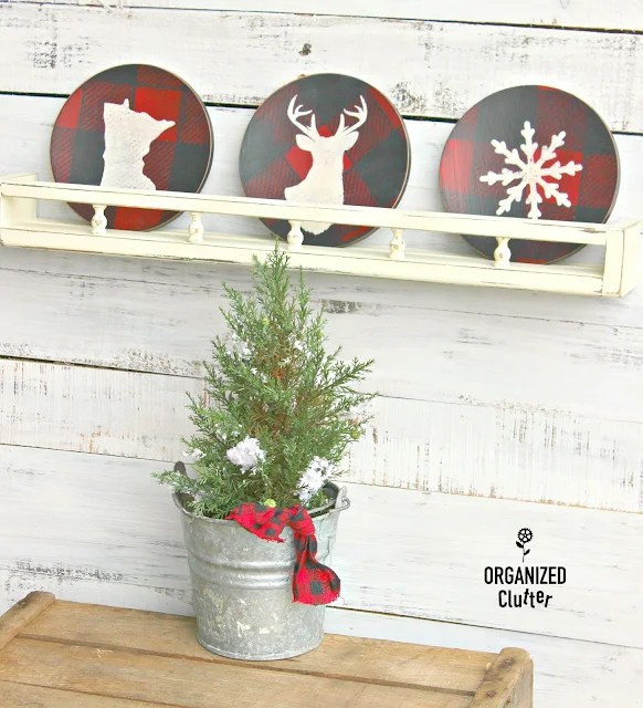Thrifted Wooden Salad Plates to Christmas Decor www.organizedclutter.net