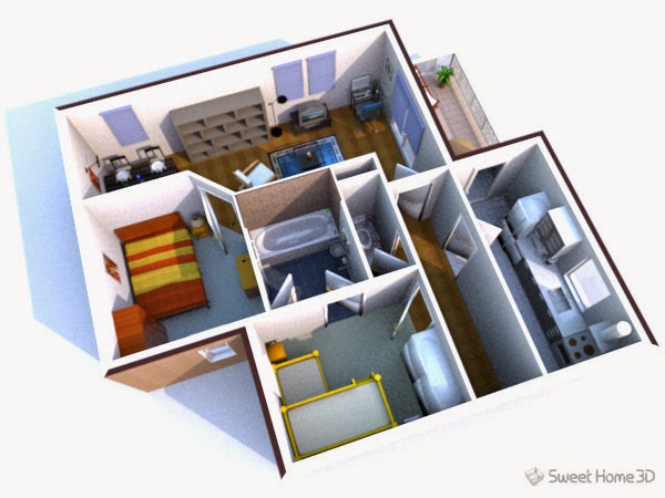 برنامج مجاني لتصميم وتخطيط نماذج الاثاث والمنازل بتقنية 3D لويندوز ولينكس وماك Sweet Home 3D 4.4
