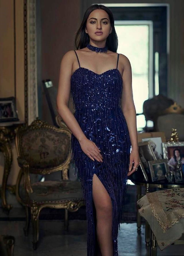 Sonakshi Sinha Hot Photo Shoot In Blue Dress 2017