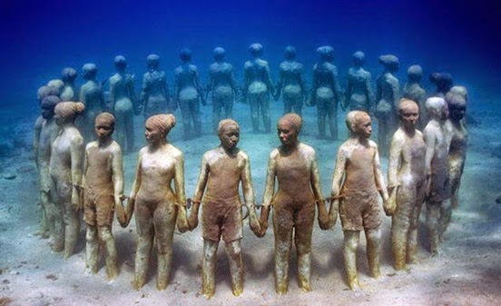 Cancun Underwater Museum, Maxico The brainchild of the artist Jason de Caires Taylor, the world's largest underwater museum features 400 statues by the artist, in a dizzying array of poses and features. The just-opened sculpture park sits in shallow waters in Cancun, allowing snorkellers, swimmers, and scuba pers alike to witness the sculptures grow seaweed and barnacles, and begin to form a supplementary reef for area fish. - World's Most Unique Travel Destinations