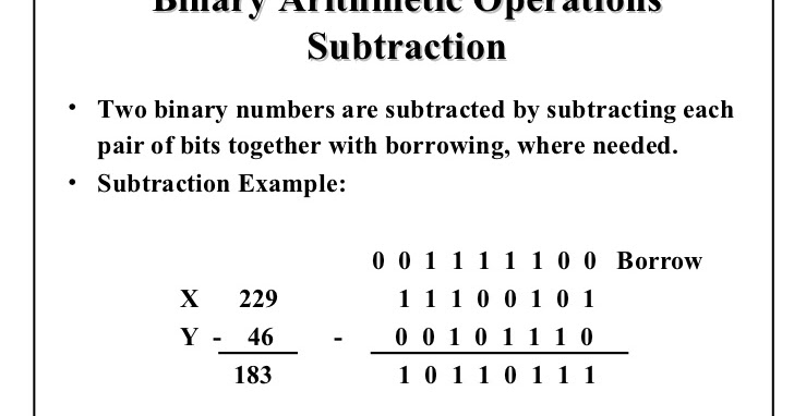 How To Subtract Binary Numbers
