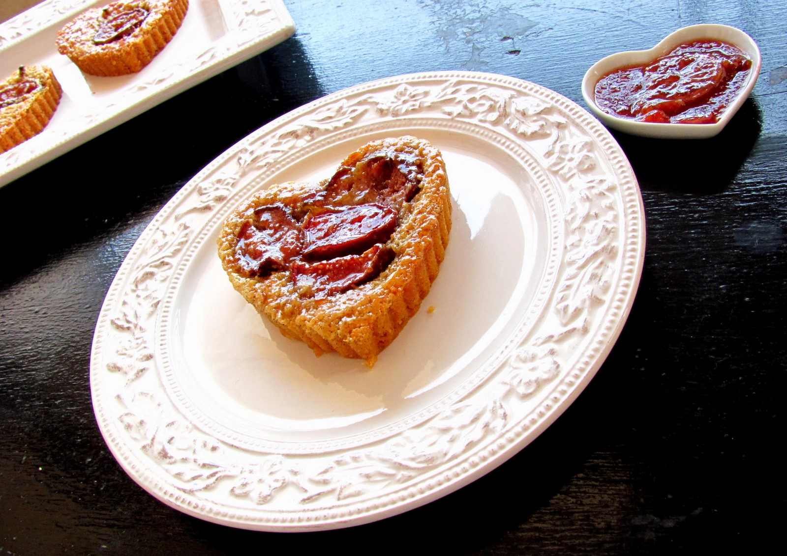 ♥Bright♥Morning♥Star♥ RICOTTA POLENTA FIG CAKE with WINE HONEY FIG COMPOTE