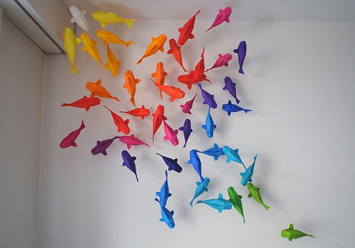 Peces de colores Origami