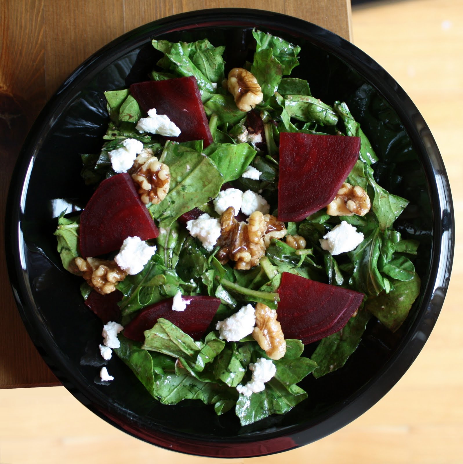 beet and arugula salad with goat cheese and mapleglazed walnuts seasonal taste