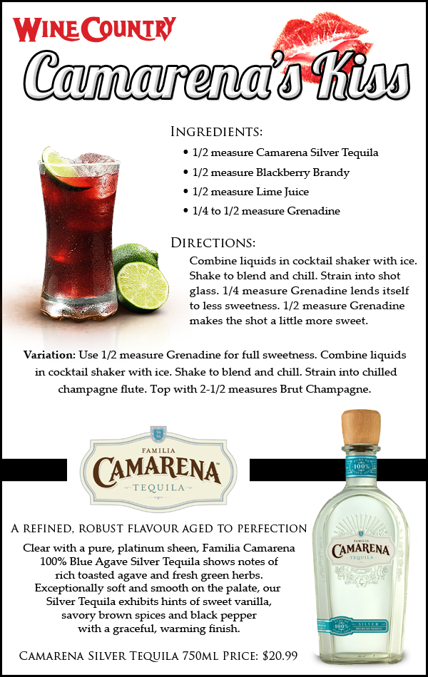 Wine Country New Jersey Cocktail Country Camarena's Kiss