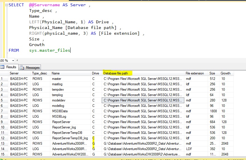 Microsoft Business Intelligence: Get the Database physical location