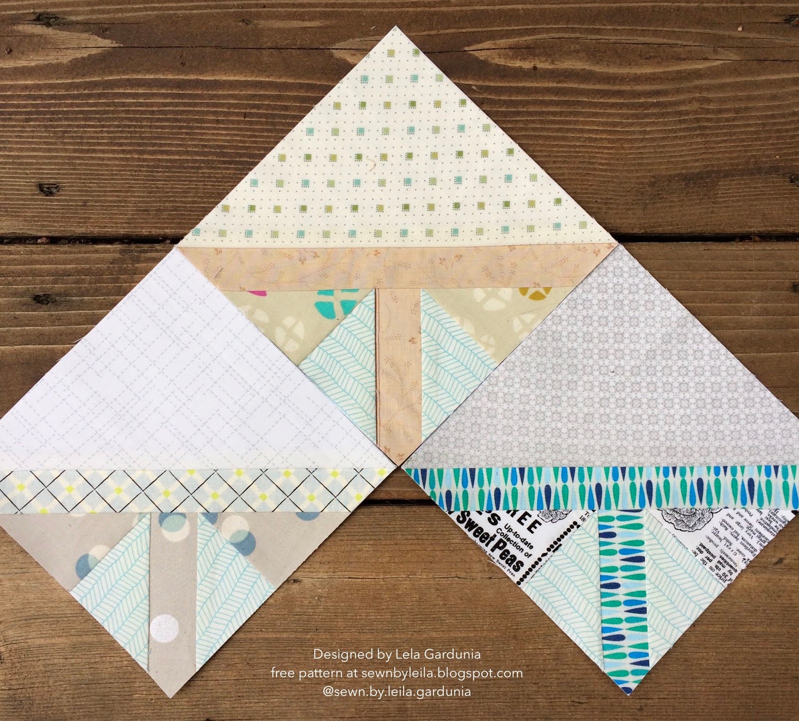 Sewn by Leila Gardunia Block 37 Year of Scrappy Triangles