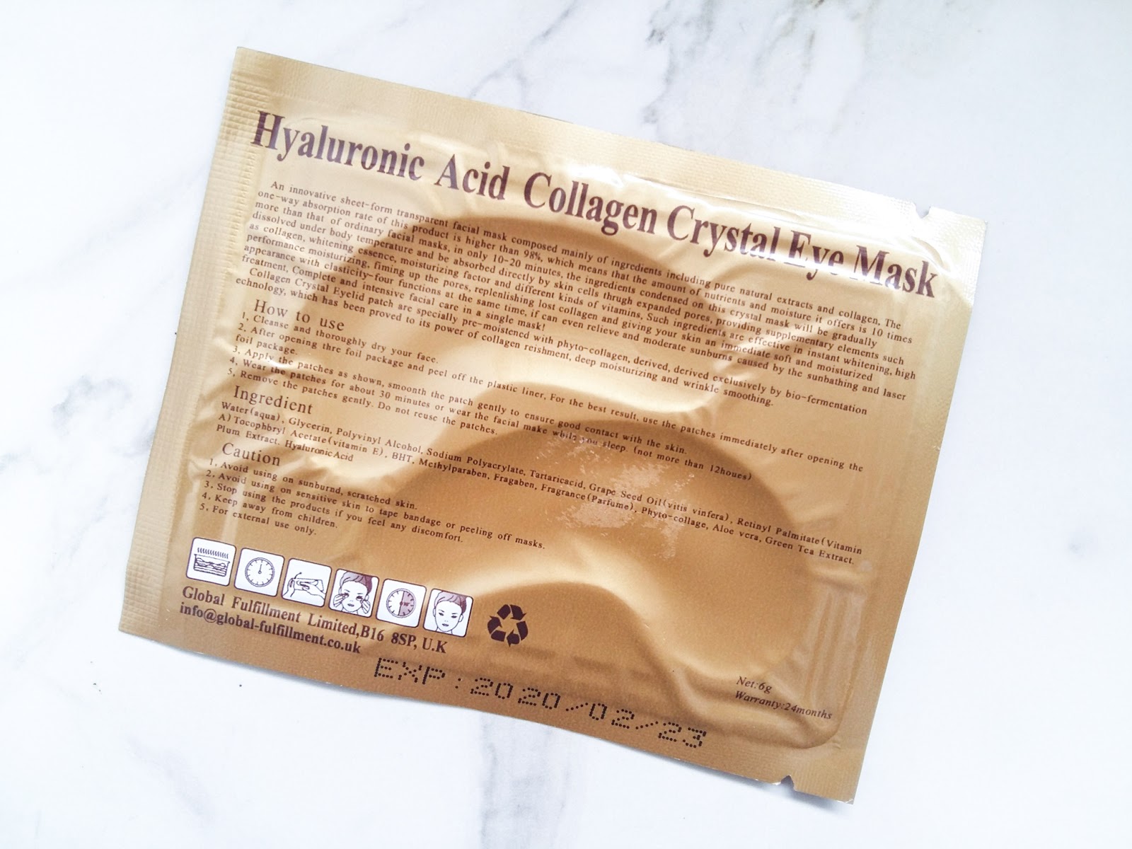 Hyaluronic Acid Collagen Crystal Eye Mask Review Mamá Fashionista