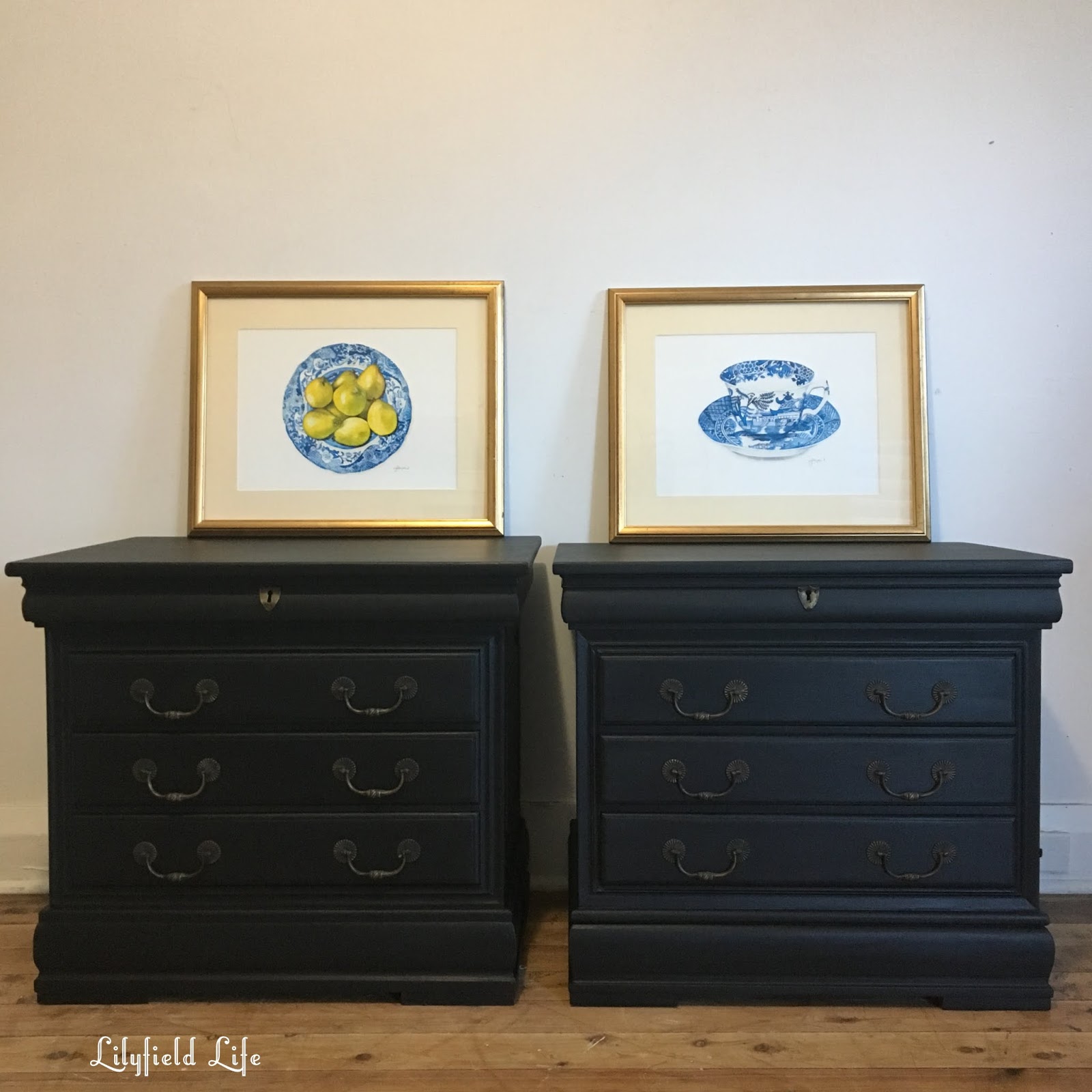 Lilyfield Life hand painted black bedside tables by Lilyfield Life