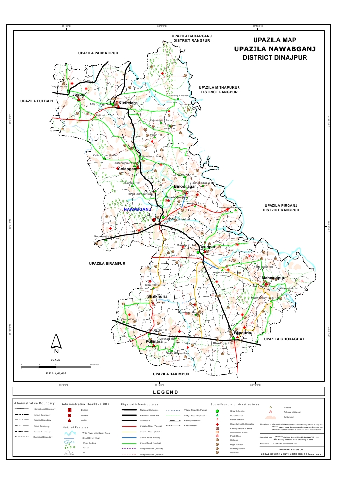 Nawabganj Upazila Map Dinajpur District Bangladesh