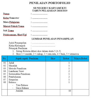 Contoh Tugas Portofolio Siswa Sd Kelas 1 Dunia Sosial