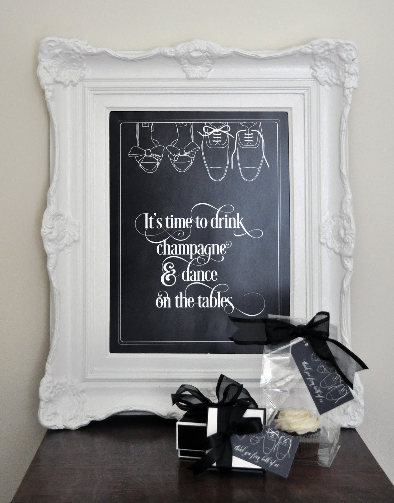 It's time to drink champagne and dance on the table | free printable for poster from Lorrie Everitt Studio