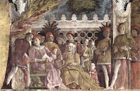 Detail from Andrea Mantegna's frescoes in the Camera degli Sposi in Mantua's Palazzo Ducale