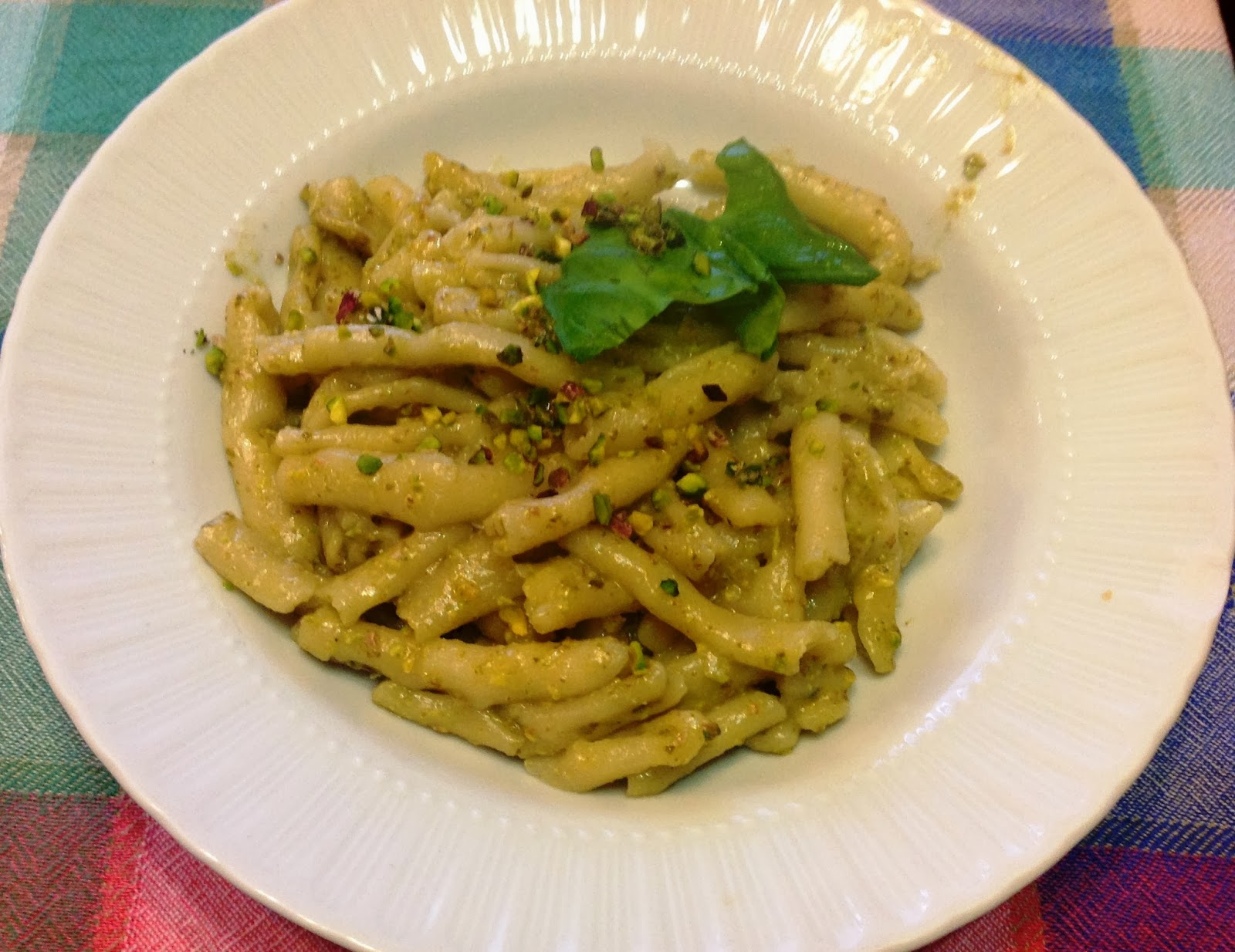 mangiaconrosa Cavatelli al pesto di pistacchi