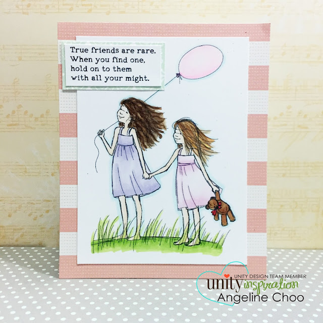 ScrappyScrappy: Unity Stamp Brown Thursday hop - True friends are rare #scrappyscrappy #unitystampco #stamp #copic #christmas #friends #card #friendship #phyllisharris