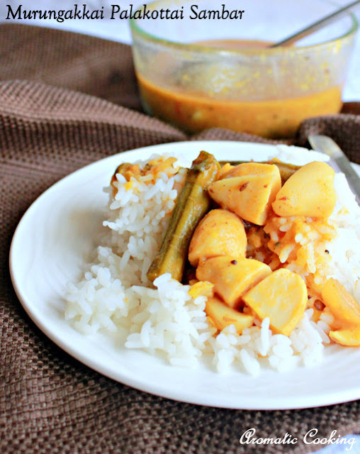 Aromatic Cooking Murungakkai Palakottai Sambar, Drumstick Jackfruit