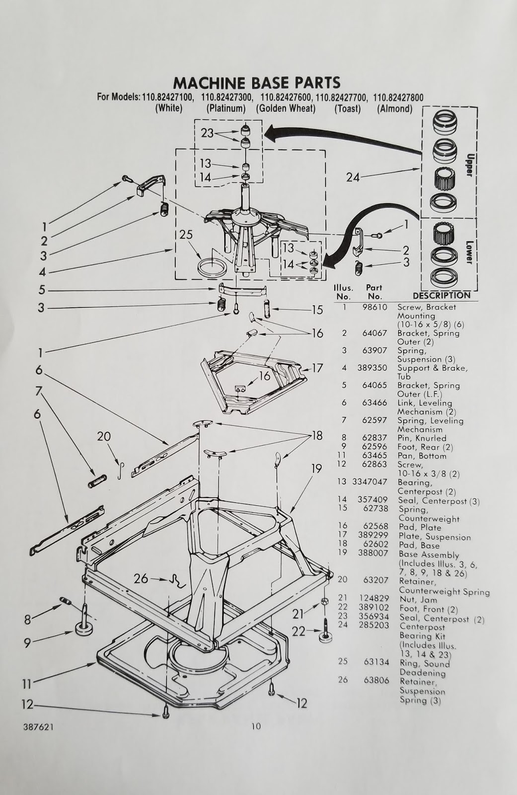 Find Your Manuals Here...: Sears Kenmore Automatic Washer Parts List