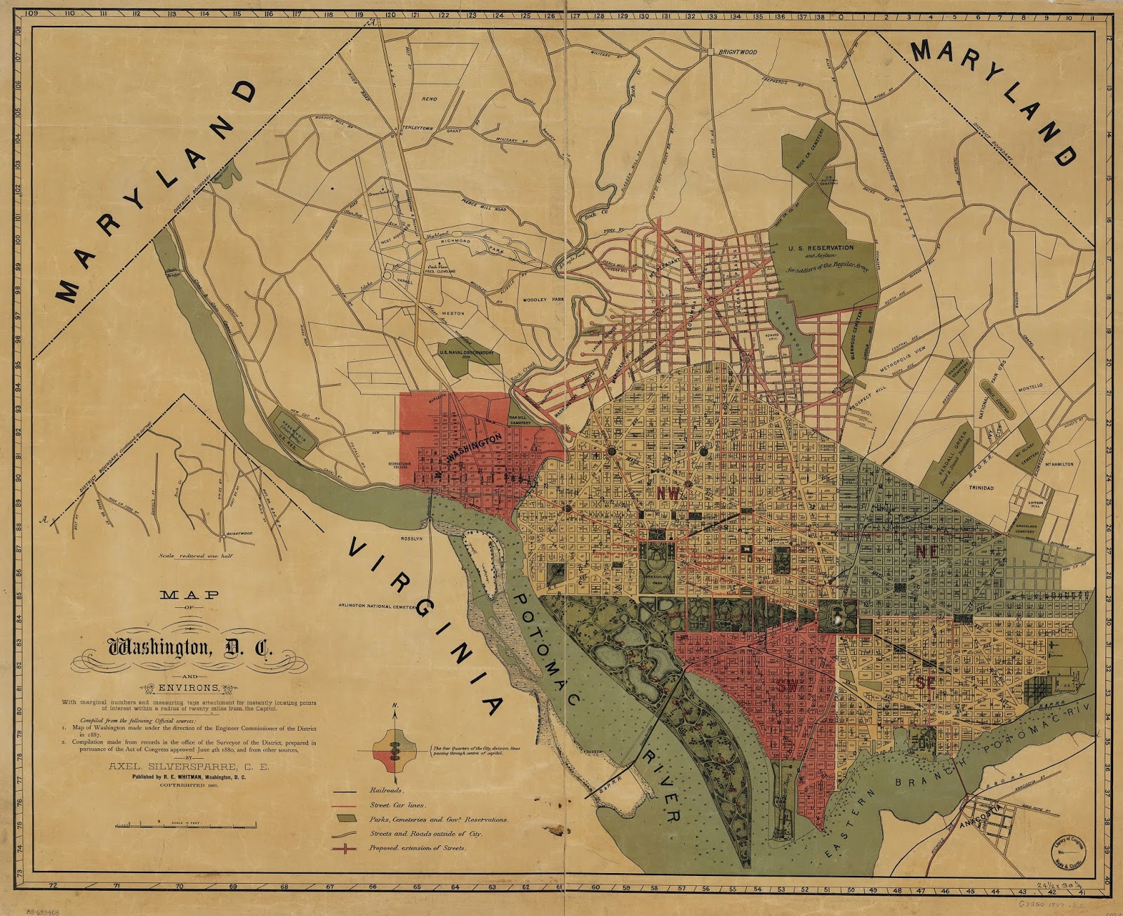 bloomingdale DC map of 1889 see the streets of Bloomingdale