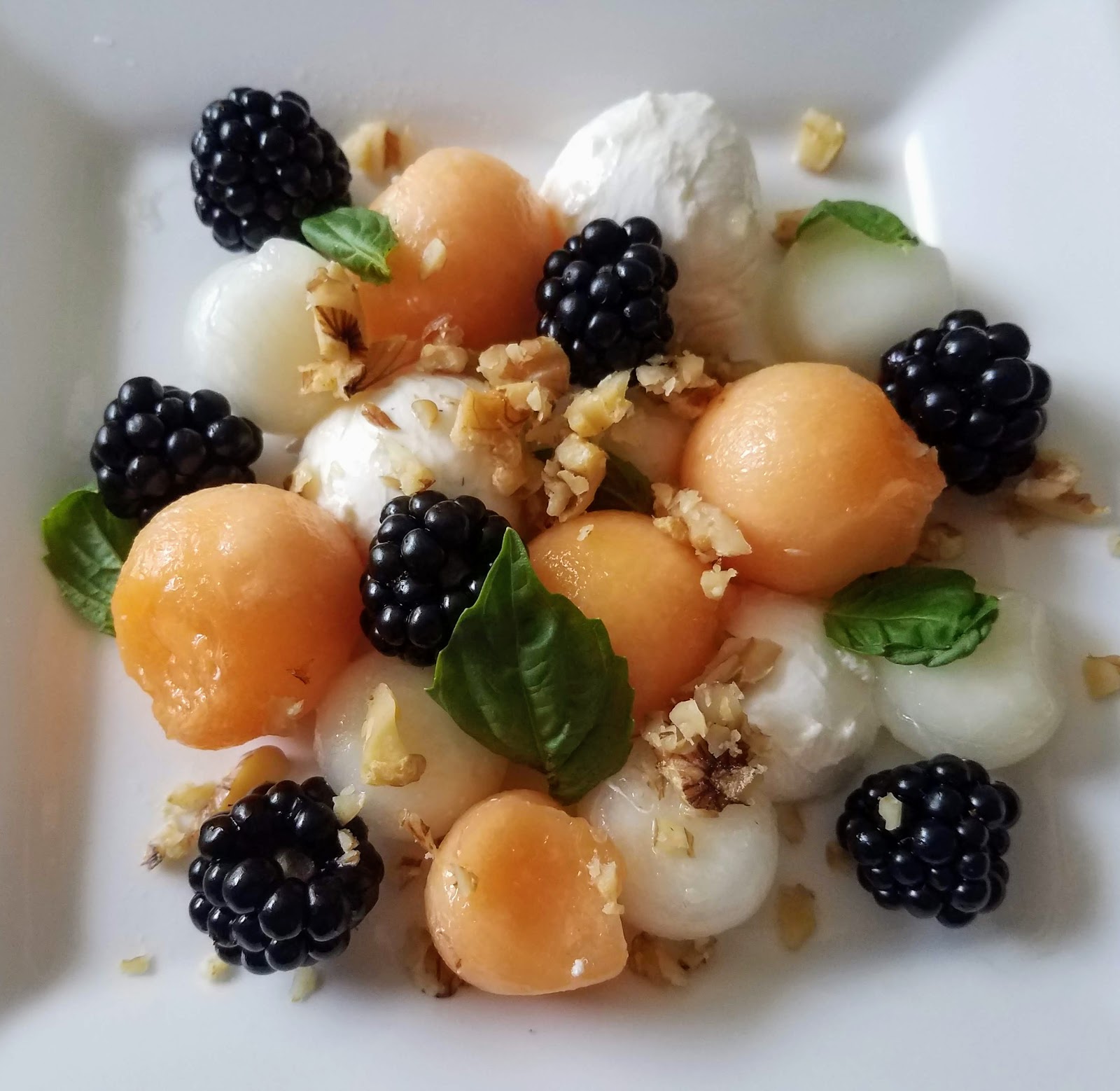 Korean Melon Mozzarella Salad with Basil