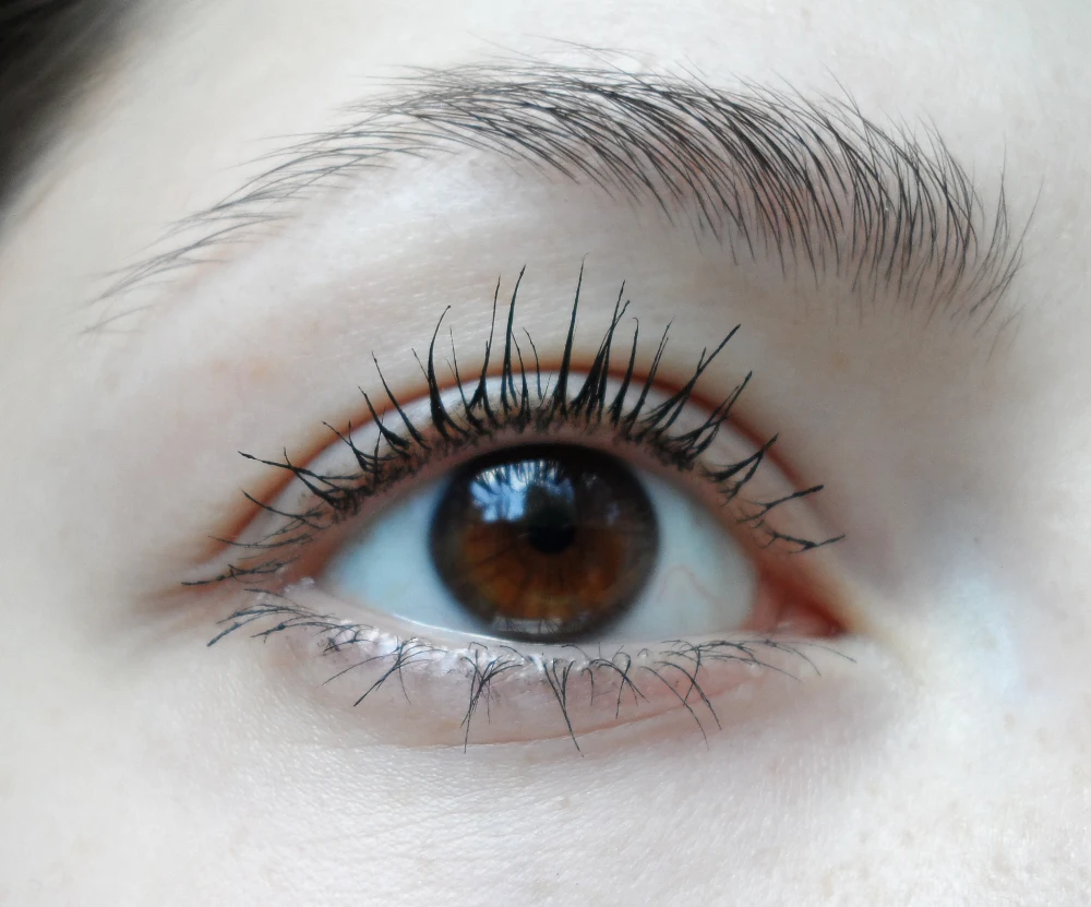 a picture of a woman's eye with Maybelline Volum` Express Turbo Boost Mascara on lashes