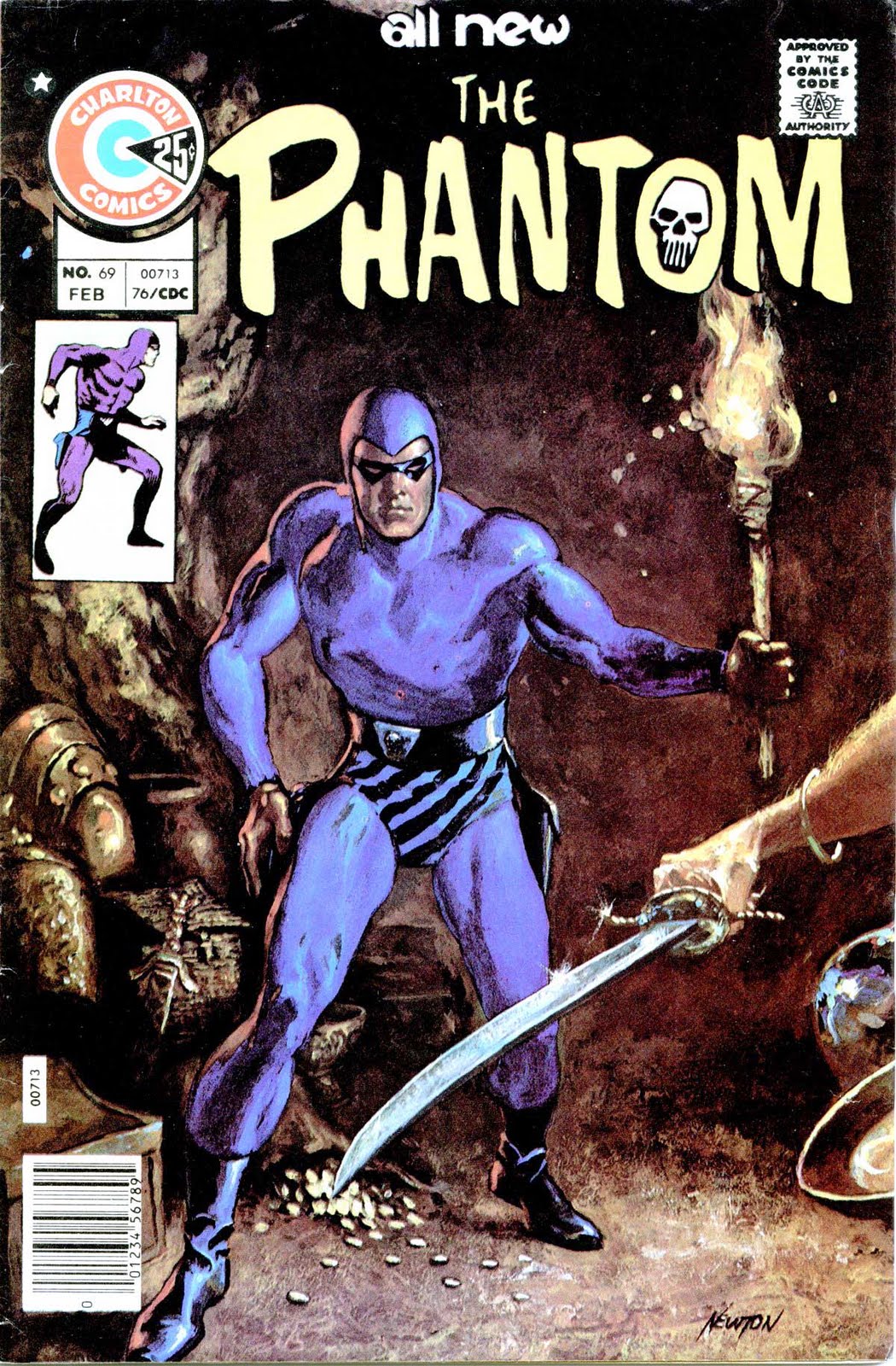 The Phantom v2 #69 charlton comic book cover art by Don Newton