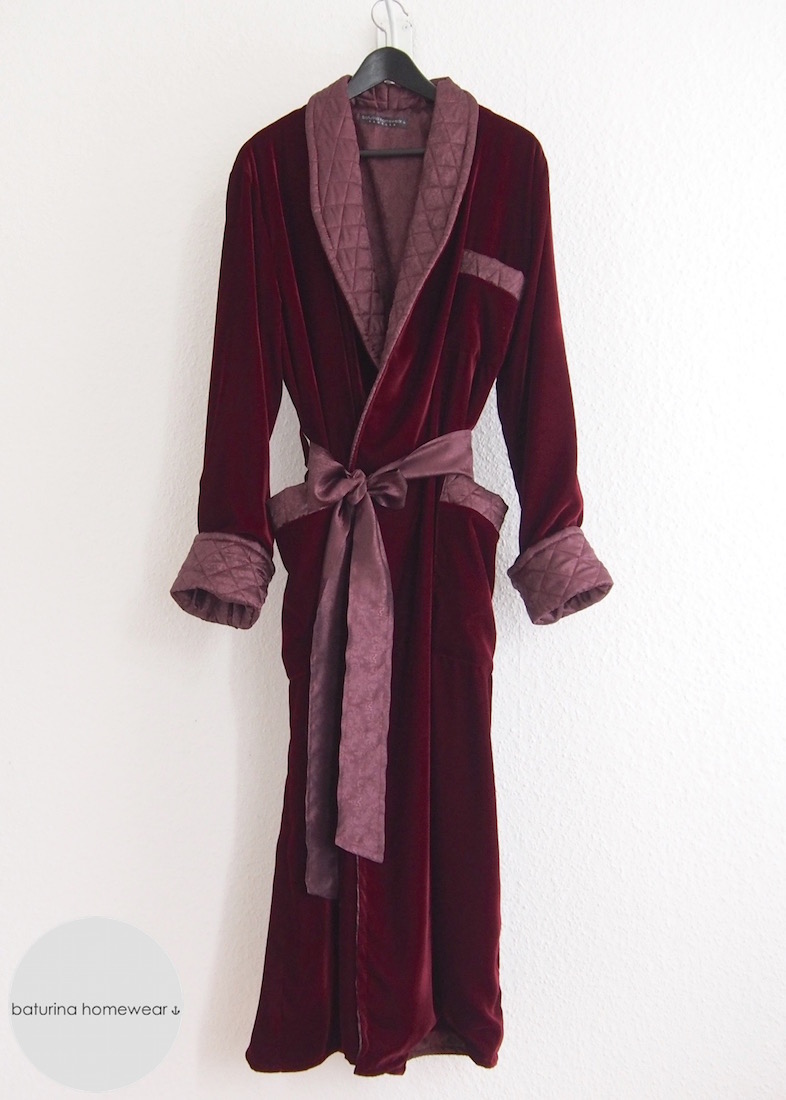Long Red Silk Dressing Gown
