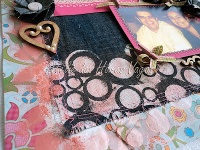 scrapbook jeans mixed media happy