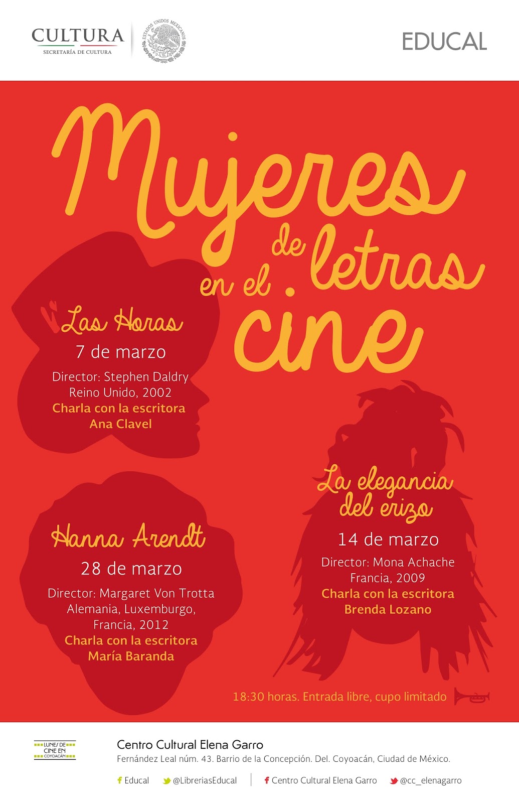 Presentarán a mujeres de letras en el cine durante este ciclo del CC Elena Garro - Orgulloso ...